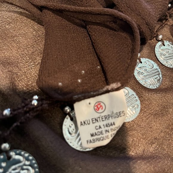 Beach sarong Cover-up with dangling coins - Picture 4 of 6